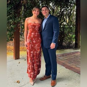 Satin floral maxi dress